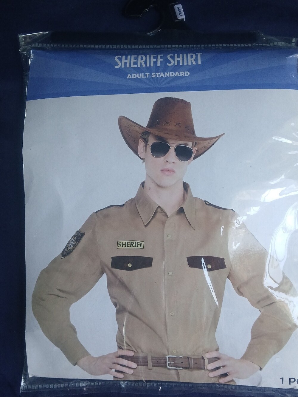 Amscan Tan Sheriff Costume Shirt with Dark Pocket Accents